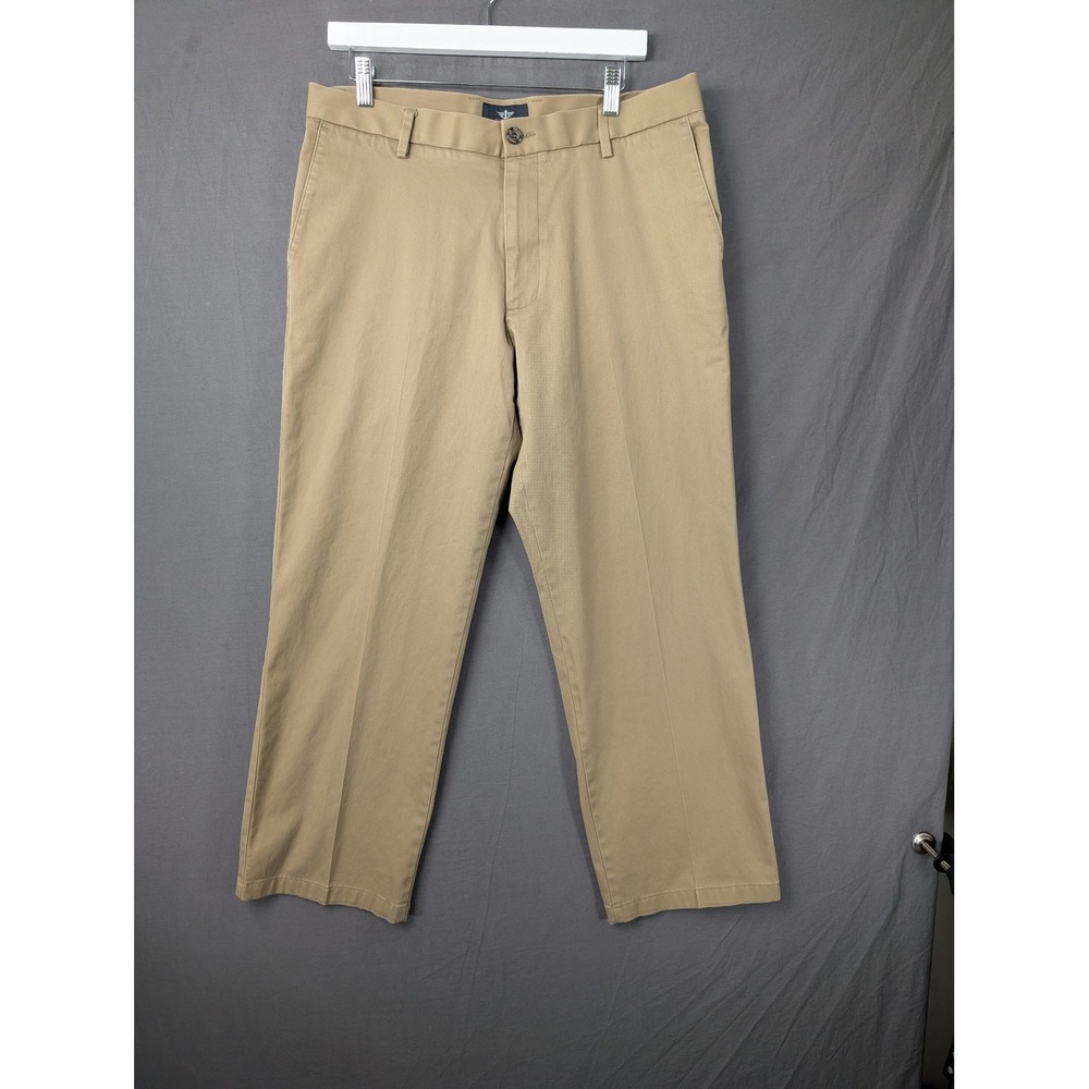 Dockers Mens Khaki Straight Fit Stretch Chino Pants 34x29 Tan
